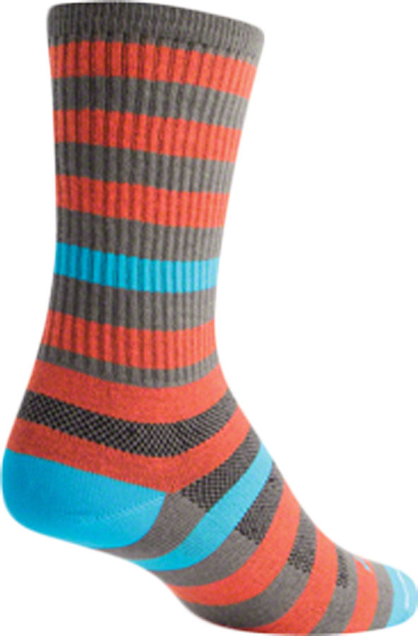 SockGuy Crew Metro Socks - 6" Orange/Gray Large/X-Large