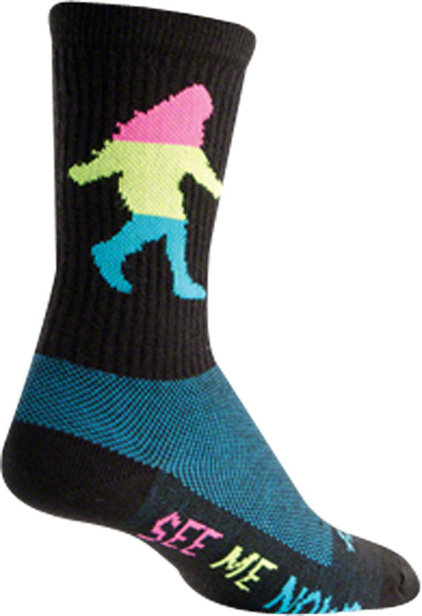 SockGuy Wool Neon Sasquatch Socks - 6" Black Large/X-Large