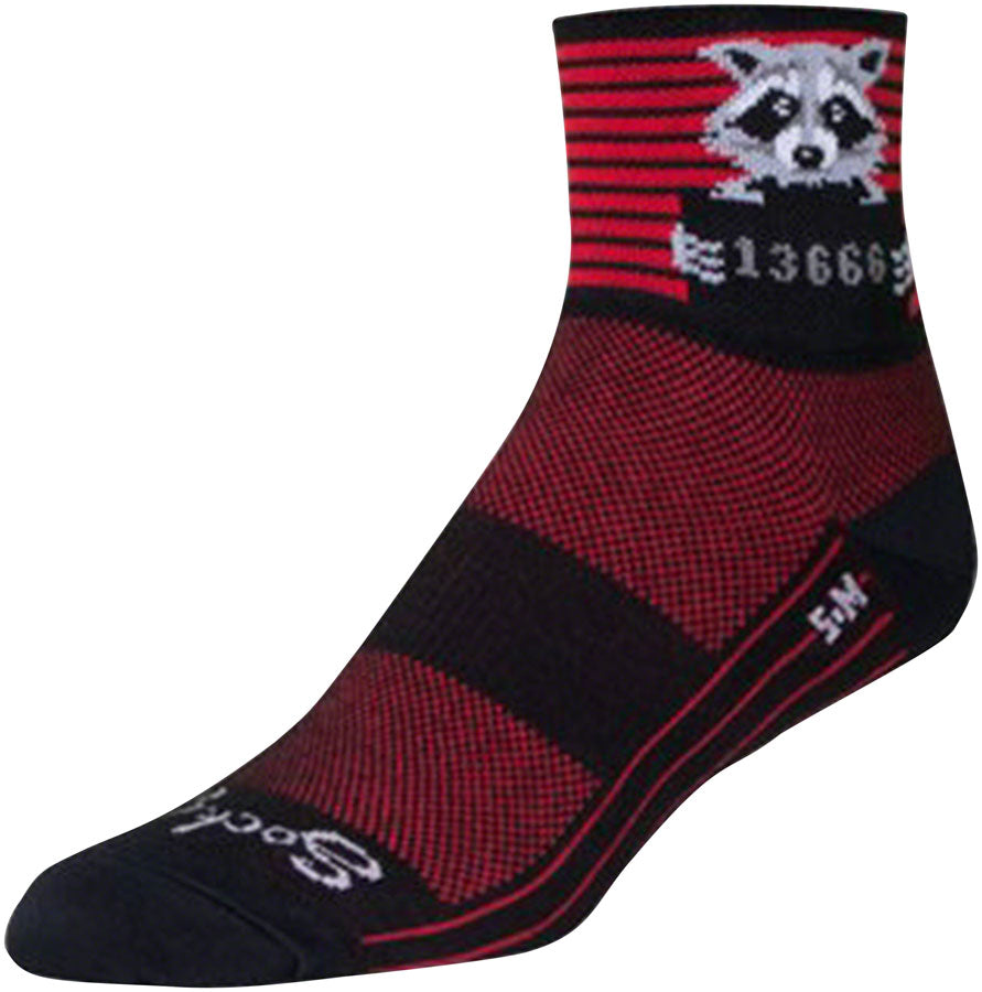 SockGuy Classic Busted Socks - 3" Black/Red Stripe Small/Medium
