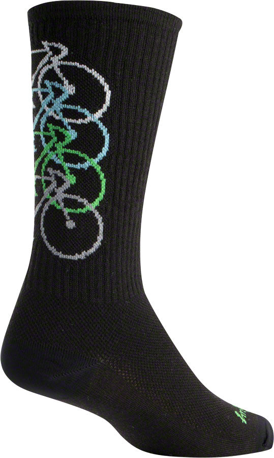 SockGuy Wool Stacked Socks - 6" Black Large/X-Large