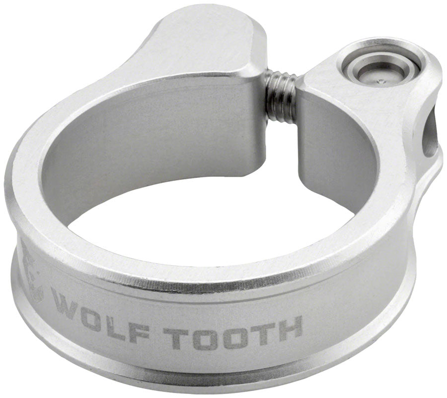 Wolf Tooth Seatpost Clamp - 36.4mm Bolt-On Raw Silver