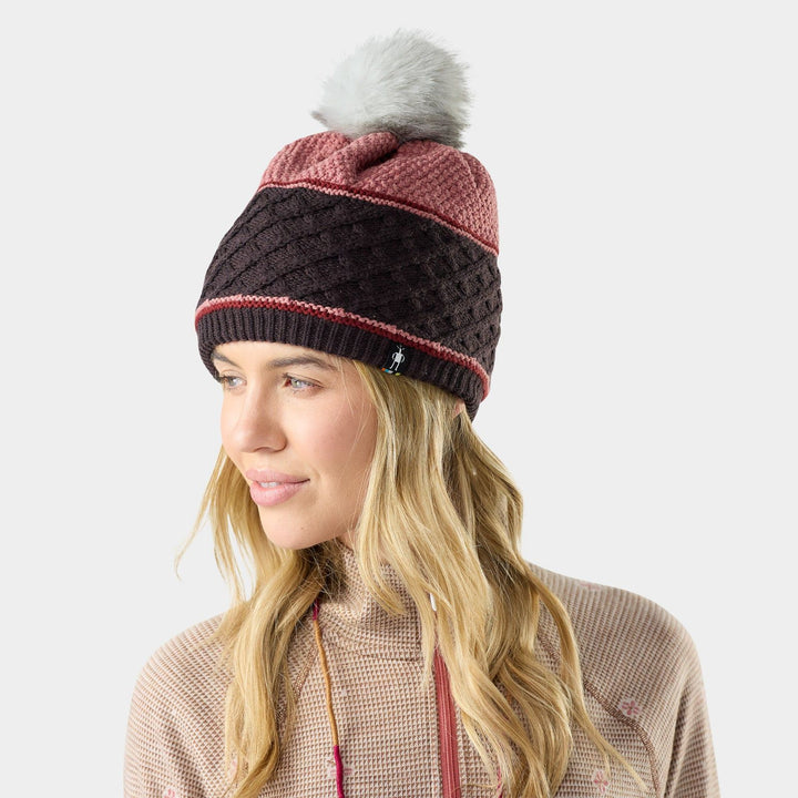 Smartwool Cable Knit Colorblock Pom Beanie