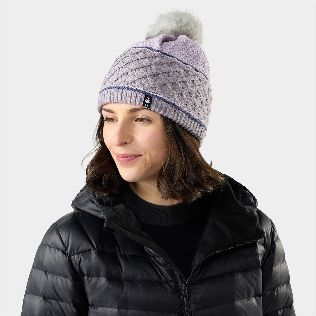 Smartwool Cable Knit Colorblock Pom Beanie