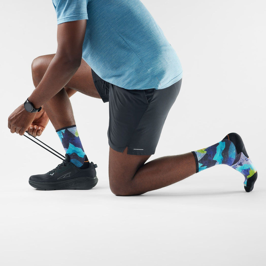 Smartwool Trail Run Targeted Cushion Summit Sector Print Crew Socks