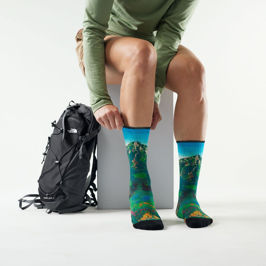 Smartwool Women’s Hike Targeted Cushion Mountain Lake Print Crew Socks