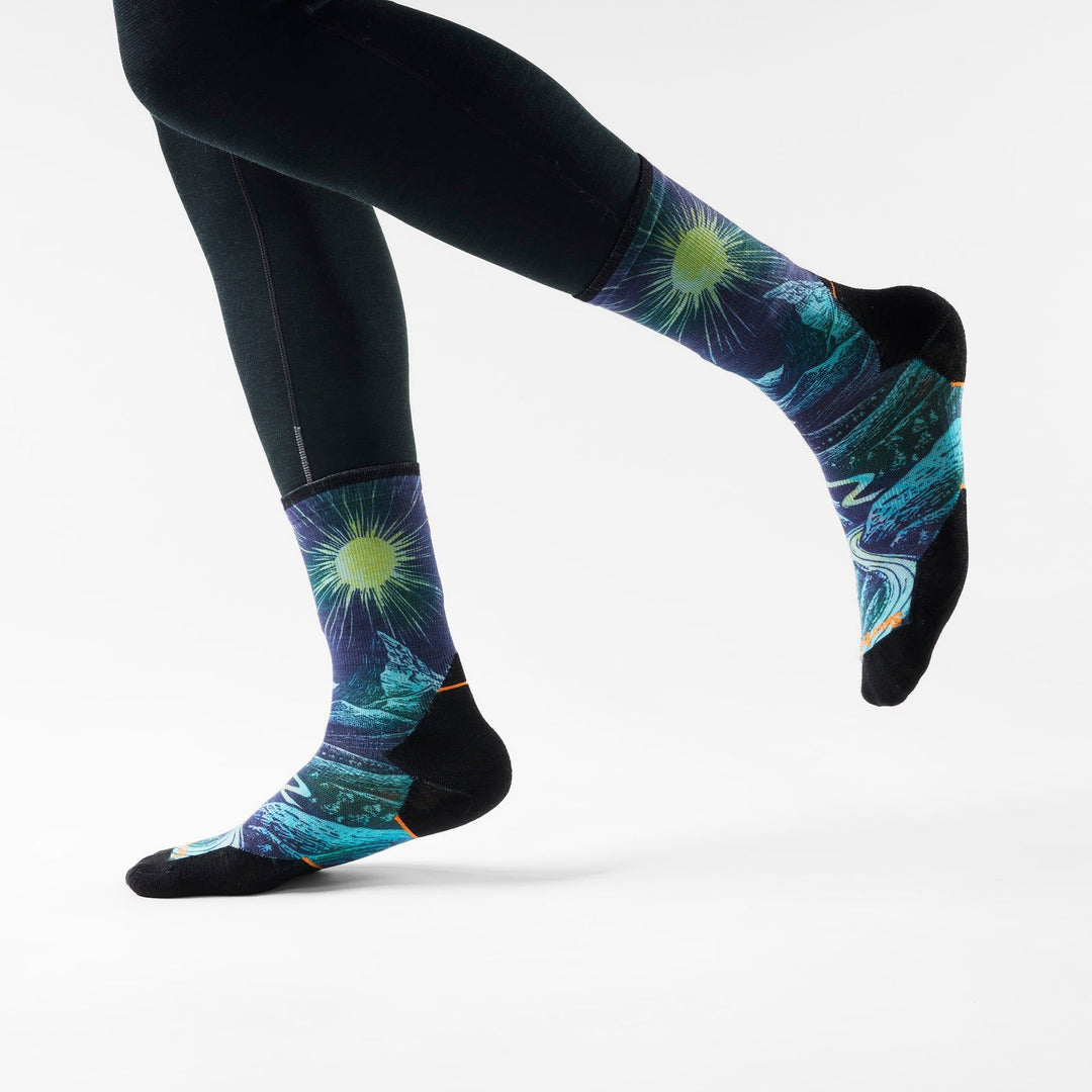 Smartwool Trail Run Targeted Cushion Treeline Print Crew Socks