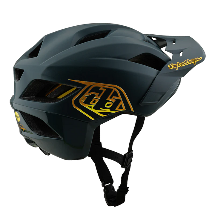 Troy Lee Designs Youth Flowline Helmet w/ MIPS - Gray/Gold