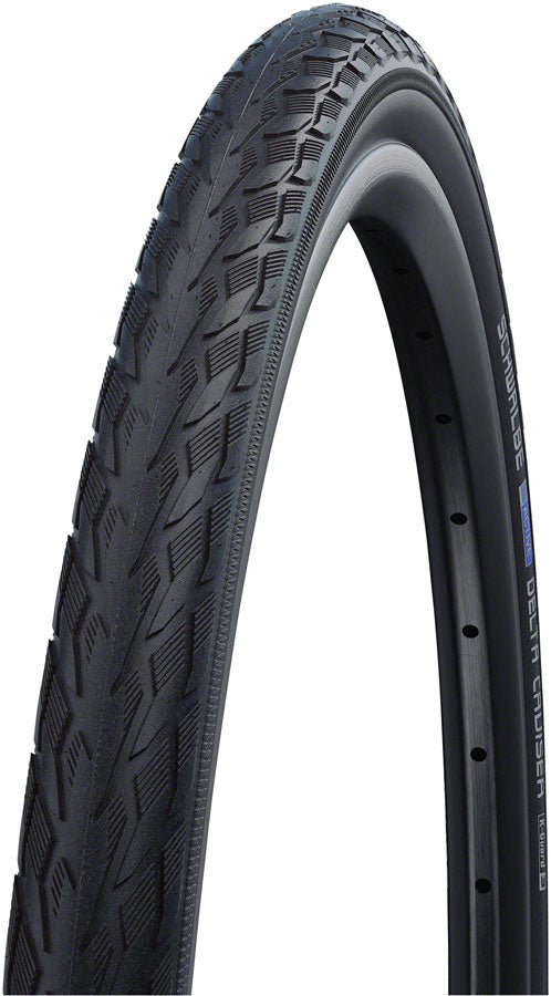 Schwalbe Delta Cruiser Plus Tire - 700 x 35 Clincher Wire BLK/Reflective Active Line PunctureGuard Green Compound E-25