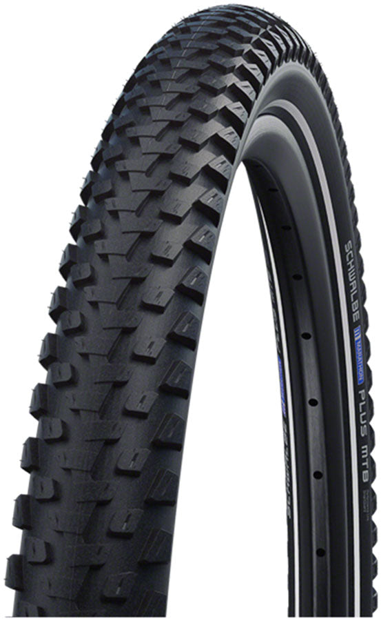 Schwalbe Marathon Plus MTB Tire - 26 x 2.1 Clincher Wire BLK/Reflective Performance Dual SmartGuard E-50