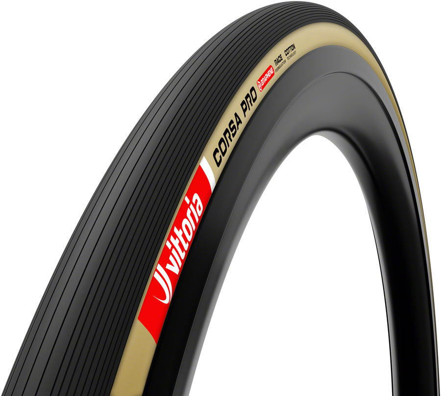 Vittoria Corsa Pro Tire - 700 x 28 Clincher Folding BLK/Tan Graphene + Silica G2.0
