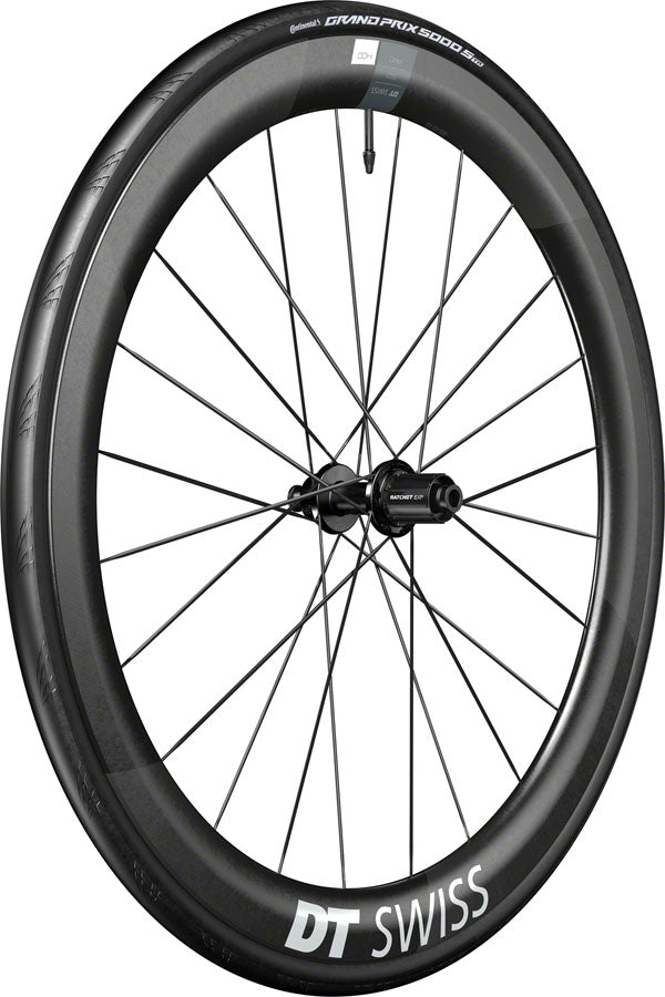DT Swiss ARC 1400 DiCut 50 Rear Wheel - 700 12 x 142mm Center-Lock HG11 Road/XDR Ratchet EXP 36 BLK WTS w/Grand Prix 5000 STR Tire