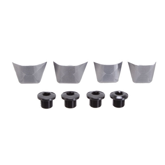 Absolute Black Bolt Cover + Bolts Dura Ace 9100 Gray  