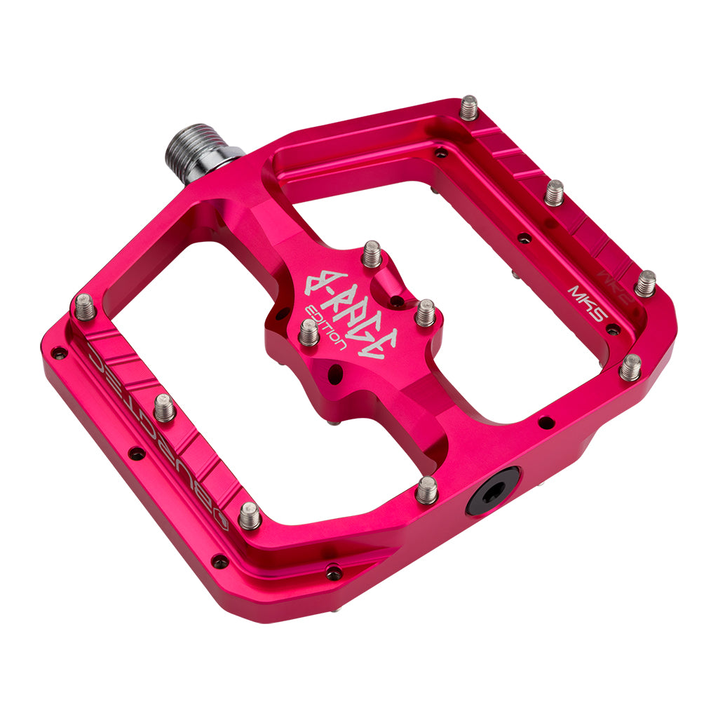 burgtec mtb pedals Burgtec Penthouse Flat MK5 B-Rage Edition Pedals (Pink)