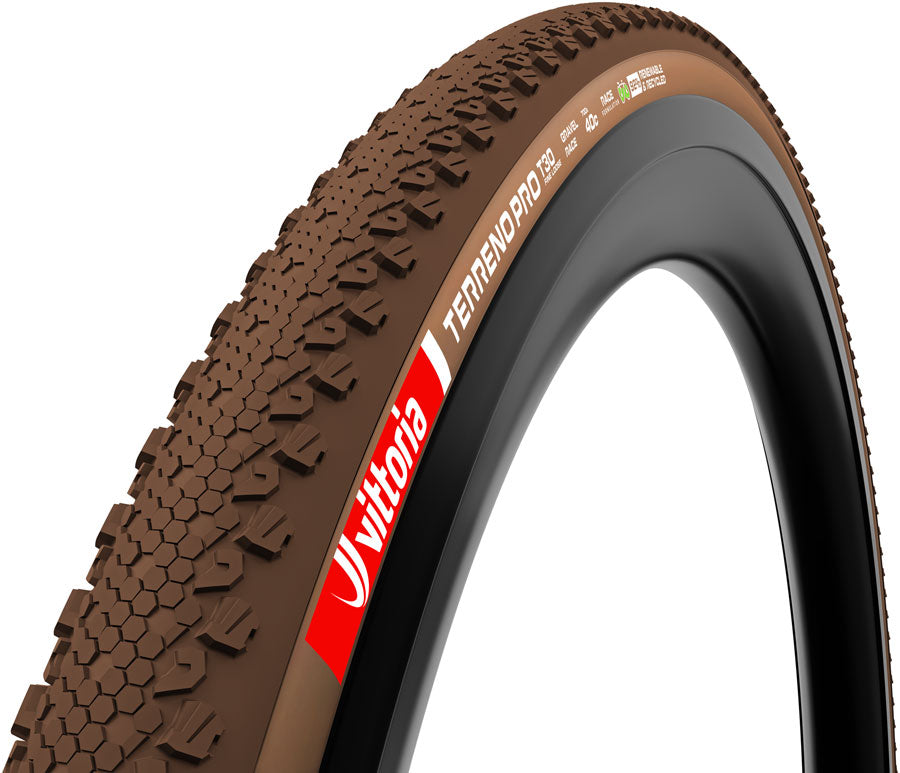 Vittoria Terreno Pro T30 Fine Loose Tire - 700 x 35 Tubeless Folding BLK/Brown Eco Gravel Race