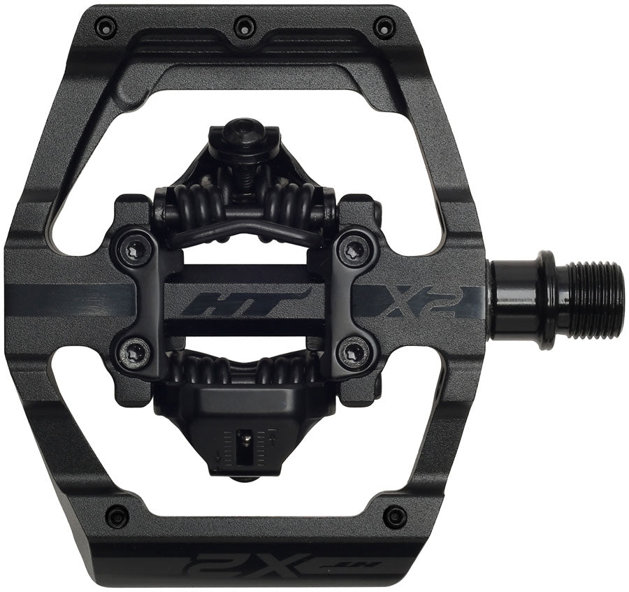 HT Components X2 Pedals - Dual Sided Clipless Platform Aluminum 9/16" Stealth BLK