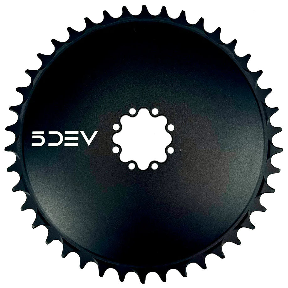 5Dev Aluminum Aero Chainring 8-Bolt Sram 52T Black  