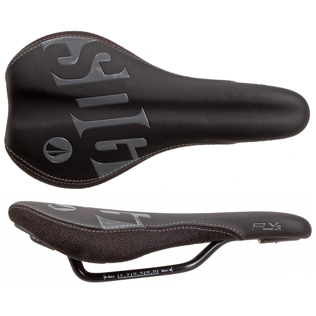 SDG Fly Jr Saddle Steel Rails -Blk/Blk