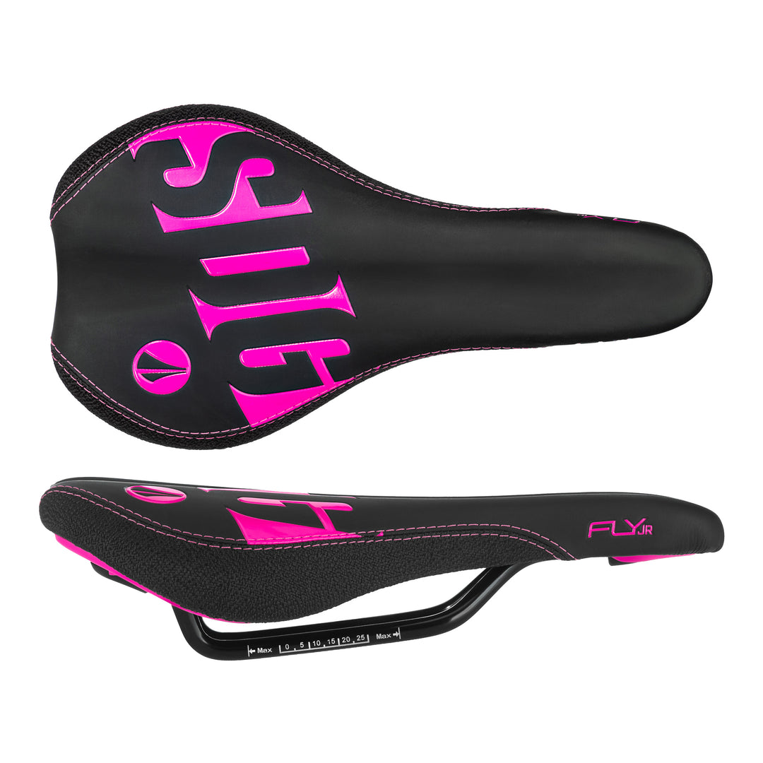 SDG Fly Jr Saddle Steel Rails - Blk/Pink