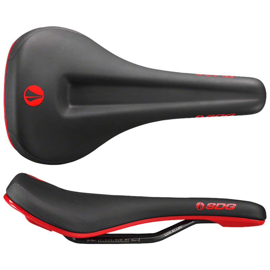 SDG Bel-Air V3 Max Saddle Lux-Alloy Rails Black/Red