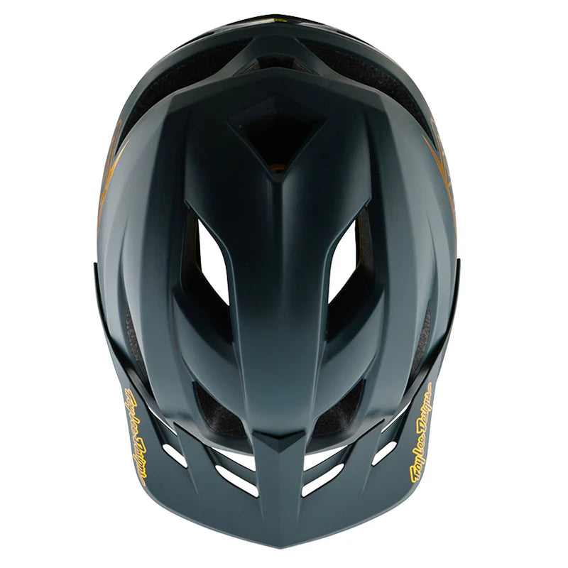 Troy Lee Designs Youth Flowline Helmet w/ MIPS - Gray/Gold