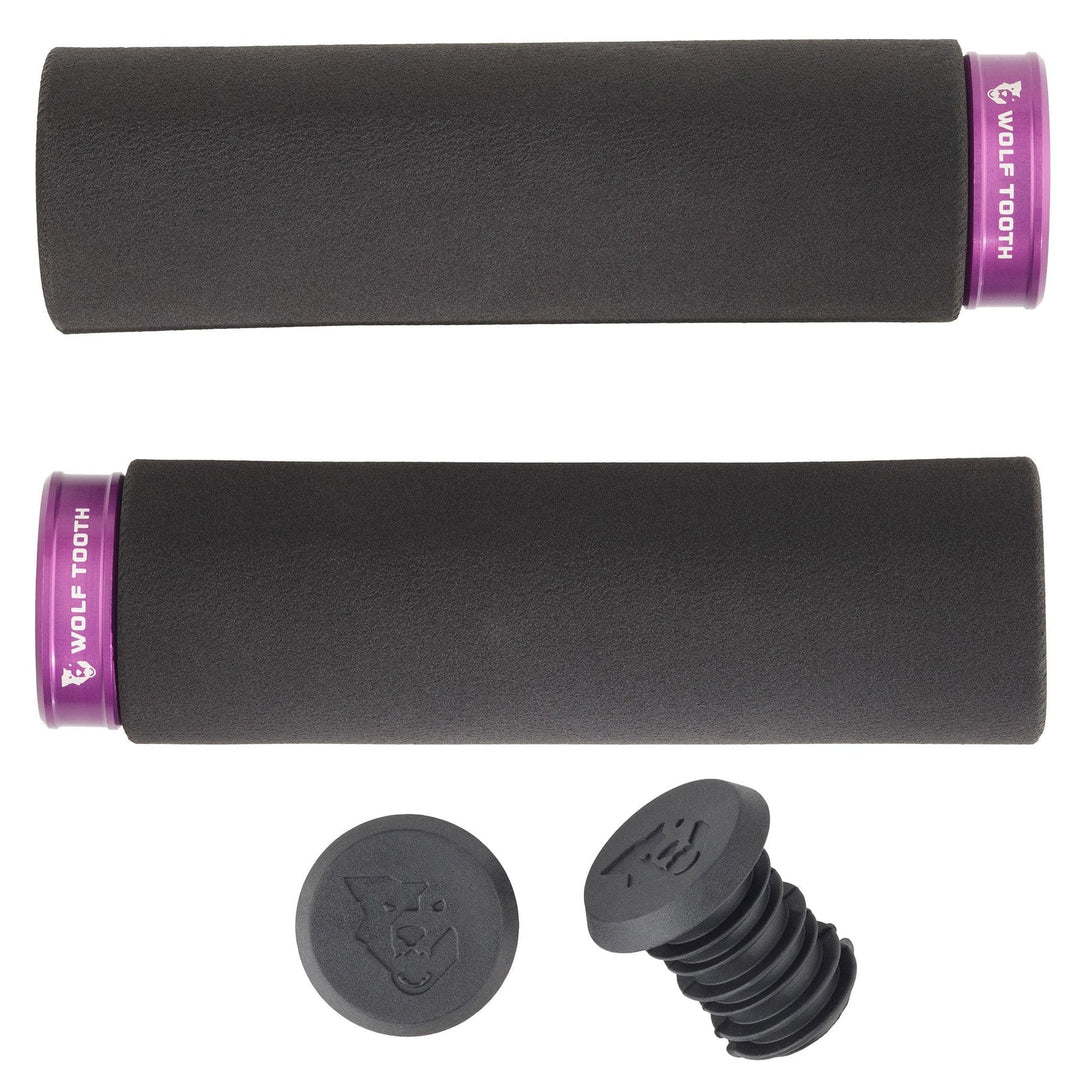 Wolf Tooth Components Lock-On Fat Paw Grip Set Black/Purple