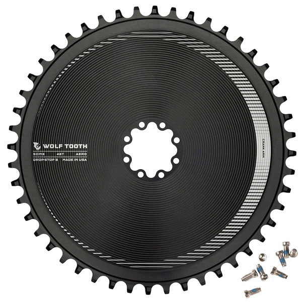 Wolf Tooth Components Aero Chainring 8-Bolt Drop-Stop B 48T Blk