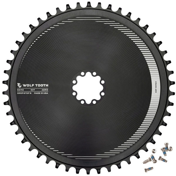 Wolf Tooth Components Aero Chainring 8-Bolt Drop-Stop B 50T Blk