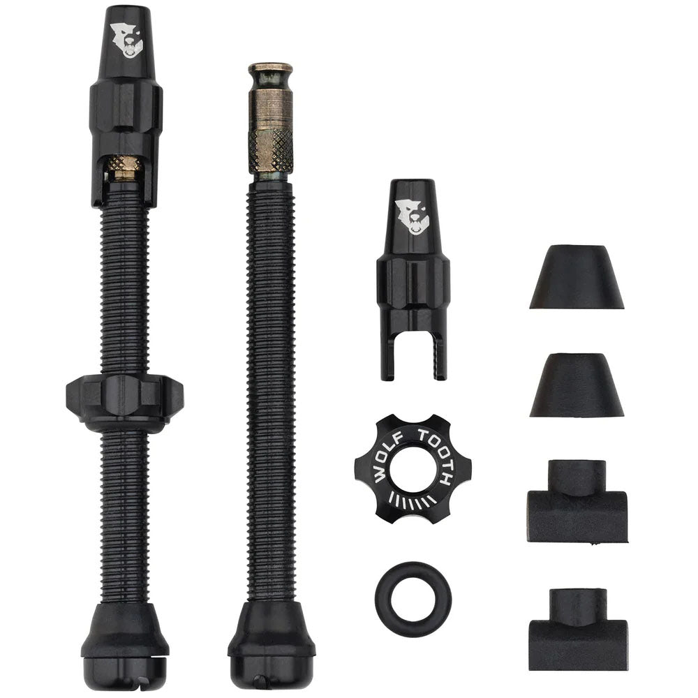 Wolf Tooth Components Tubeless Valve Stem Kit Clik Valve 60mm Black